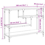 Konsollbord Sonoma Eik 100X30X75 Cm Konstruert Tre