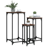 Stablebare Sidebord 3 Stk Brun Eik Konstruert Tre