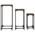 Stablebare Sidebord 3 Stk Brun Eik Konstruert Tre