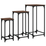 Stablebare Sidebord 3 Stk Brun Eik Konstruert Tre