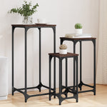 Stablebare Sidebord 3 Stk Brun Eik Konstruert Tre