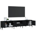 Tv-Benk Med Skuff Svart 200X25X44 Cm Konstruert Tre