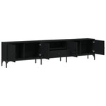 Tv-Benk Med Skuff Svart 200X25X44 Cm Konstruert Tre