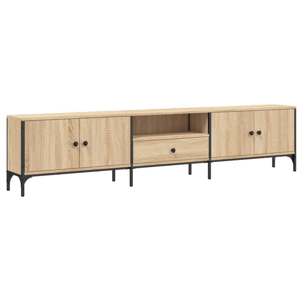 Tv-Benk Med Skuff Sonoma Eik 200X25X44 Cm Konstruert Tre