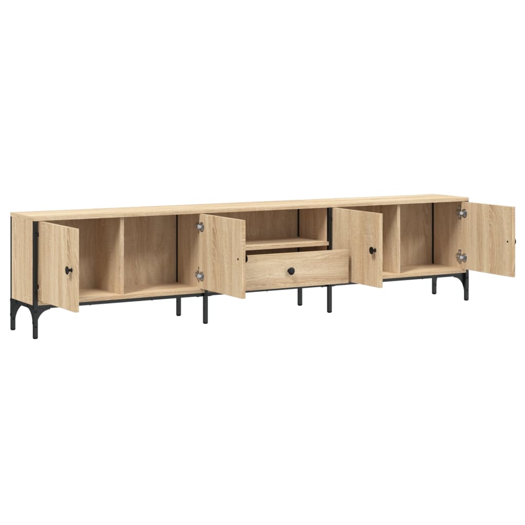 Tv-Benk Med Skuff Sonoma Eik 200X25X44 Cm Konstruert Tre