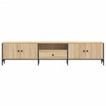 Tv-Benk Med Skuff Sonoma Eik 200X25X44 Cm Konstruert Tre