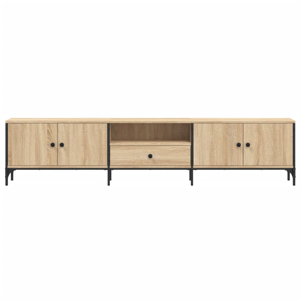 Tv-Benk Med Skuff Sonoma Eik 200X25X44 Cm Konstruert Tre