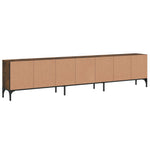 Tv-Benk Med Skuff Røkt Eik 200X25X44 Cm Konstruert Tre