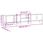 Tv-Benk Med Skuff Røkt Eik 200X25X44 Cm Konstruert Tre