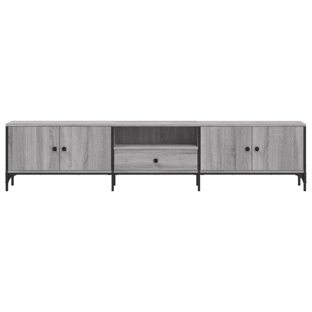 Tv-Benk Med Skuff Grå Sonoma 200X25X44 Cm Konstruert Tre