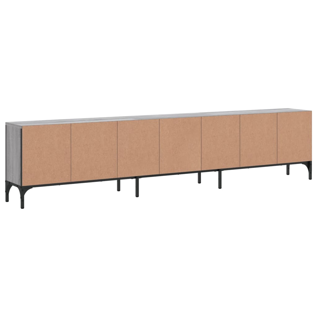 Tv-Benk Med Skuff Grå Sonoma 200X25X44 Cm Konstruert Tre
