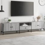 Tv-Benk Med Skuff Grå Sonoma 200X25X44 Cm Konstruert Tre