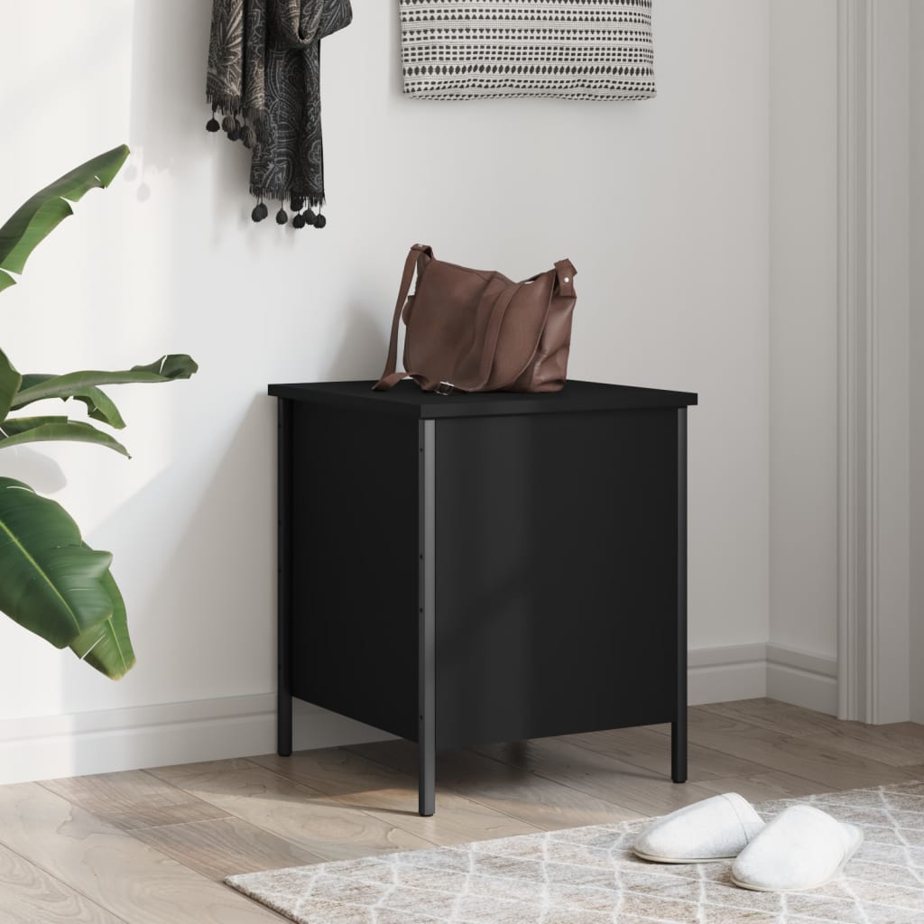 Oppbevaringsbenk Svart 40X42,5X50 Cm Konstruert Tre