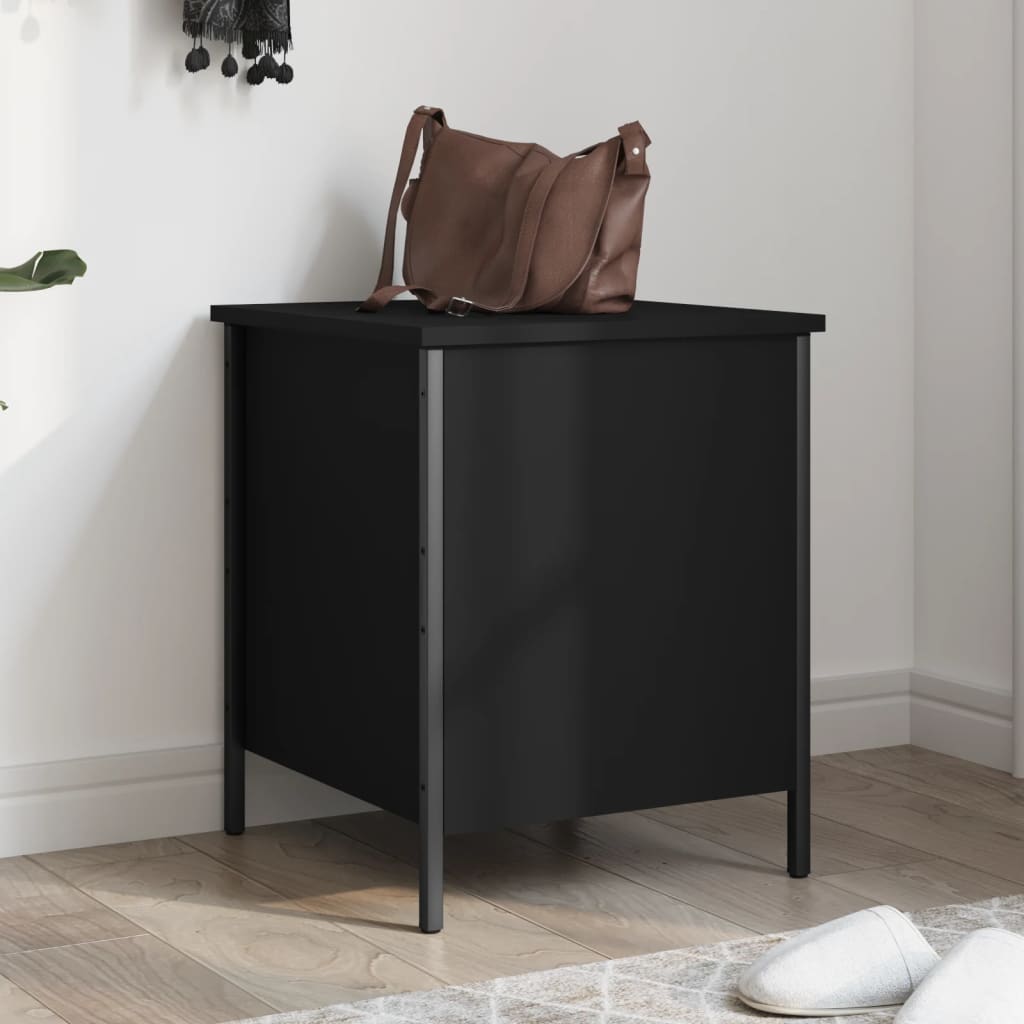 Oppbevaringsbenk Svart 40X42,5X50 Cm Konstruert Tre