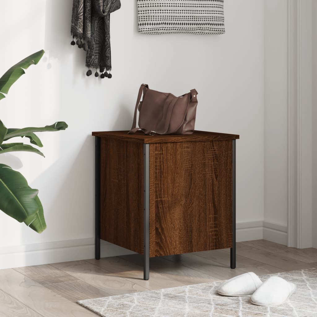 Oppbevaringsbenk Brun Eik 40X42,5X50 Cm Konstruert Tre