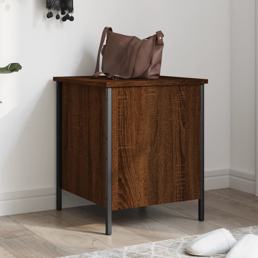 Oppbevaringsbenk Brun Eik 40X42,5X50 Cm Konstruert Tre
