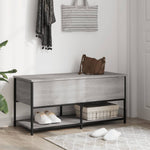 Oppbevaringsbenk Grå Sonoma 100X42,5X47 Cm Konstruert Tre