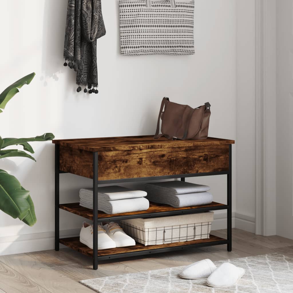 Skobenk Røkt Eik 70X42,5X50 Cm Konstruert Tre