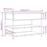 Skobenk Brun Eik 70X42,5X50 Cm Konstruert Tre