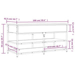 Skobenk Røkt Eik 100X42,5X50 Cm Konstruert Tre