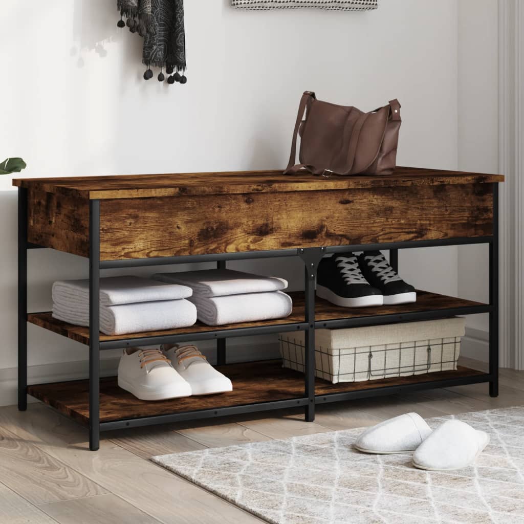 Skobenk Røkt Eik 100X42,5X50 Cm Konstruert Tre