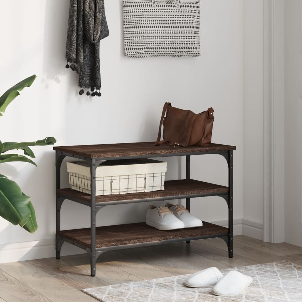 Skobenk Brun Eik 70X38,5X49 Cm Konstruert Tre