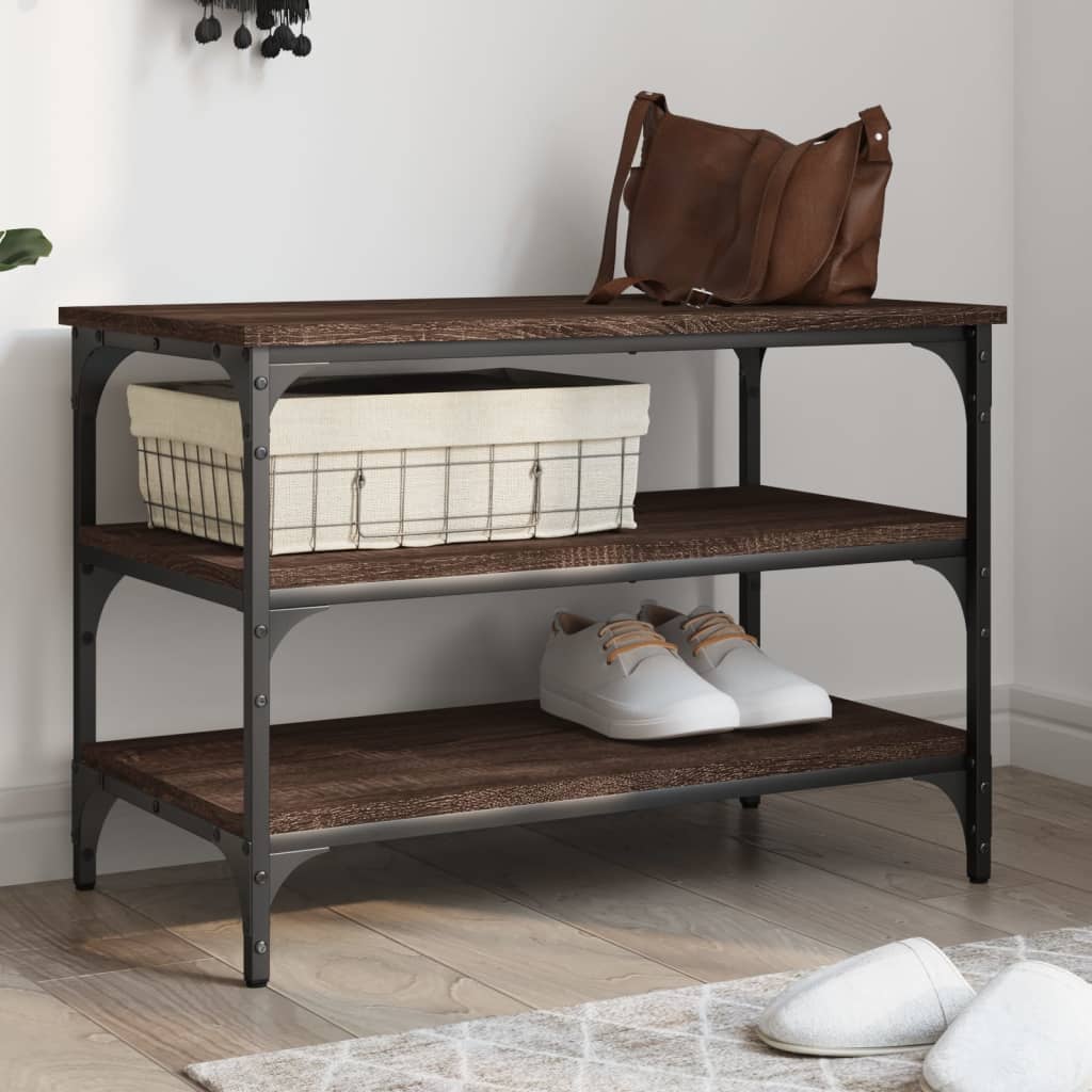 Skobenk Brun Eik 70X38,5X49 Cm Konstruert Tre