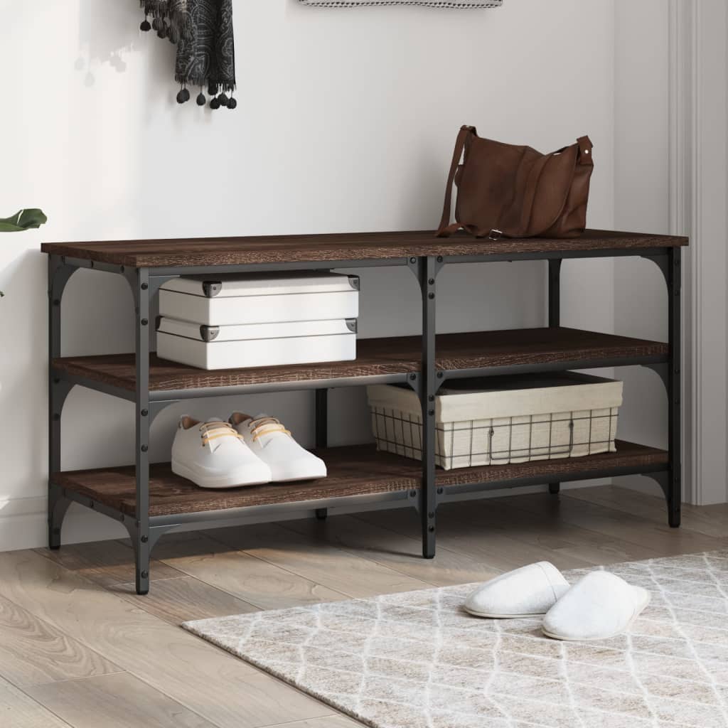 Skobenk Brun Eik 100X38,5X49 Cm Konstruert Tre