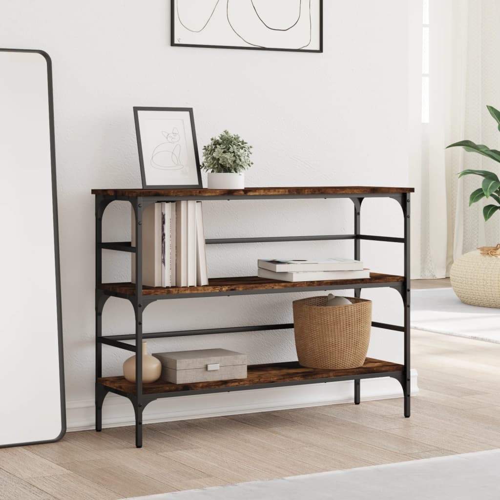 Konsollbord Røkt Eik 100X32X75 Cm Konstruert Tre
