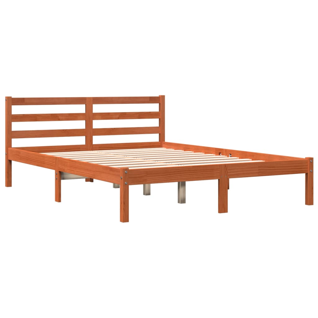 Sengeramme Uten Madrass Voksbrun 120X190 Cm Heltre Furu