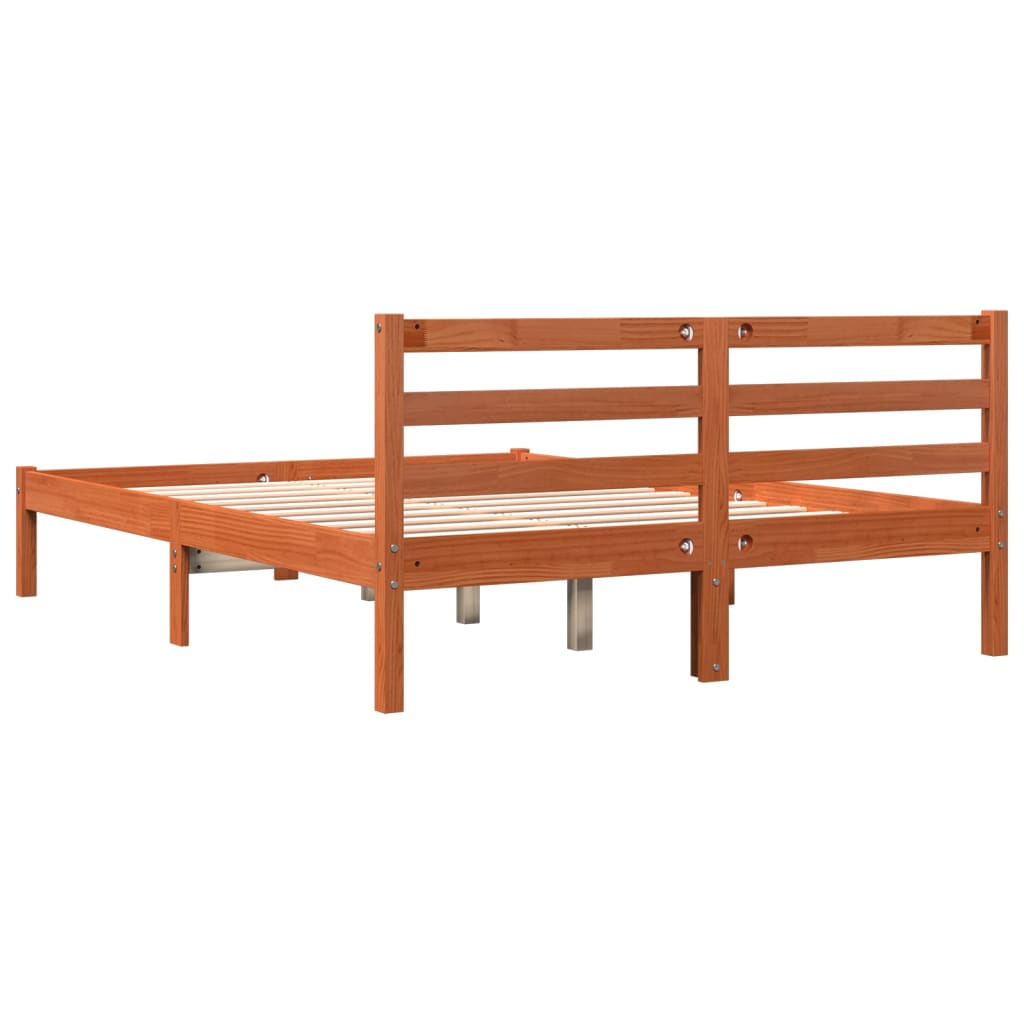 Sengeramme Uten Madrass Voksbrun 120X190 Cm Heltre Furu