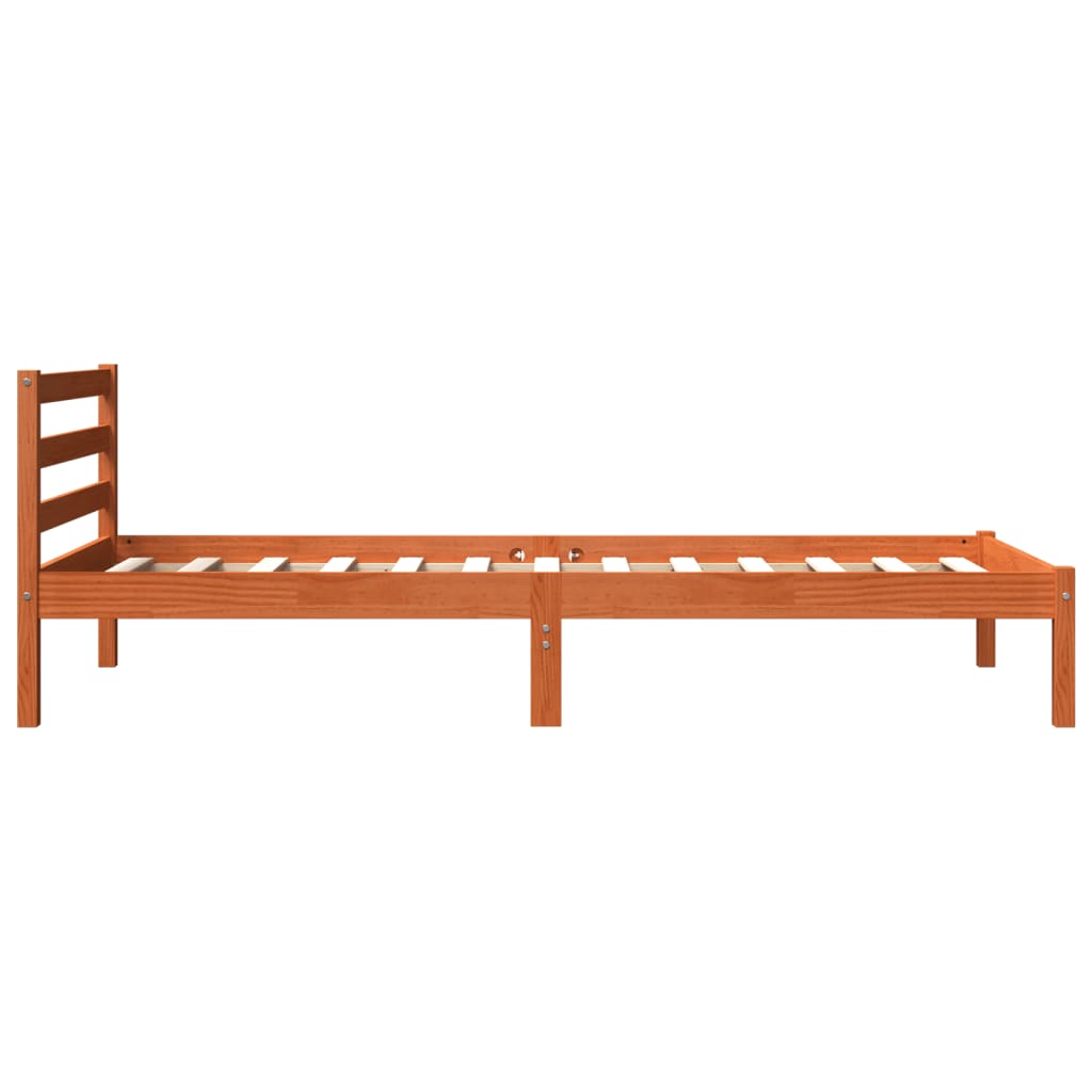 Sengeramme Uten Madrass Voksbrun 90X200 Cm Heltre Furu