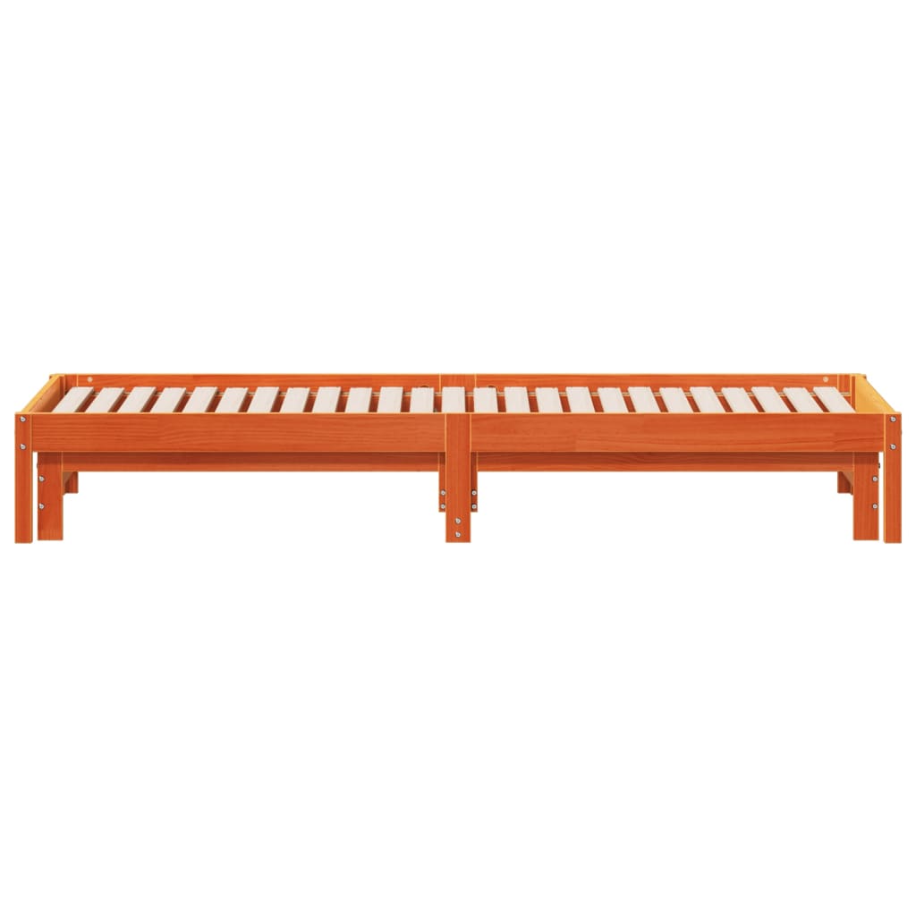 Uttrekkbar Dagseng Voksbrun 90X200 Cm Heltre Furu