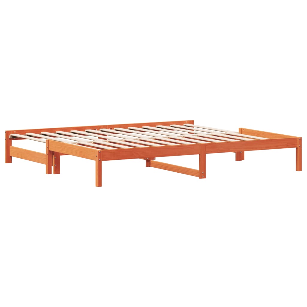 Uttrekkbar Dagseng Voksbrun 90X190 Cm Heltre Furu
