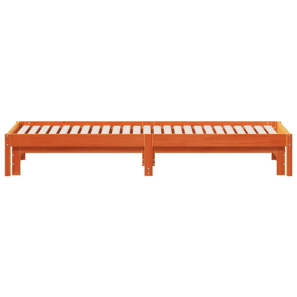 Uttrekkbar Dagseng Voksbrun 90X190 Cm Heltre Furu
