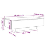 Salongbord Sonoma Eik 100X49,5X31 Cm Konstruert Tre
