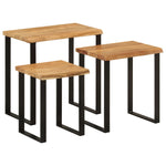 Stablebord Med Naturlig Kant 3 Stk Heltre Akasie