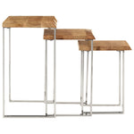 Stablebord Med Naturlig Kant 3 Stk Heltre Akasie