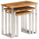 Stablebord Med Naturlig Kant 3 Stk Heltre Akasie
