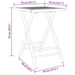 Sammenleggbart Hagebord 55X55X75 Cm Bambus