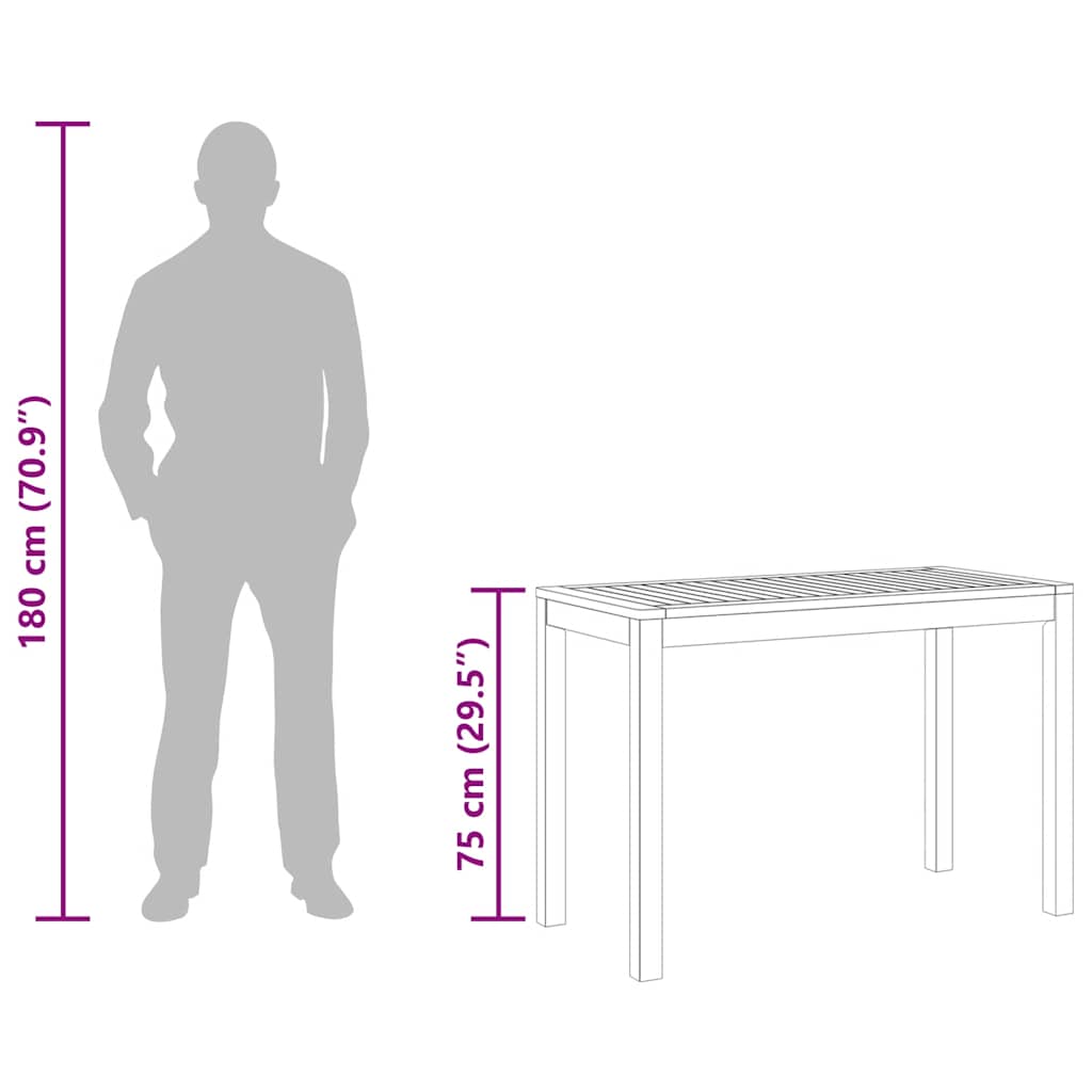 Utendørs Spisebord 110X55X75 Cm Heltre Akasie