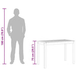 Utendørs Spisebord 110X55X75 Cm Heltre Akasie
