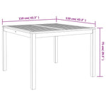 Utendørs Spisebord 110X110X75 Cm Heltre Akasie