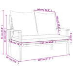 Hagebenk Med Pute 120 Cm Heltre Akasie