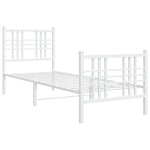 Sengeramme I Metall Med Hode- Og Fotgavl Hvit 80X200 Cm