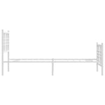 Sengeramme I Metall Med Hode- Og Fotgavl Hvit 80X200 Cm