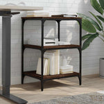 Skriverbord 3 Hyller Brun Eik 50X41X75 Cm Konstruert Tre