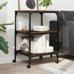 Skriverbord 3 Hyller Brun Eik 50X41X75 Cm Konstruert Tre