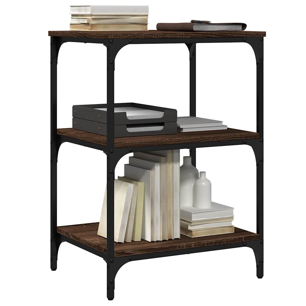 Skriverbord 3 Hyller Brun Eik 50X41X75 Cm Konstruert Tre
