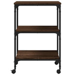 Skriverbord 3 Hyller Brun Eik 50X41X75 Cm Konstruert Tre
